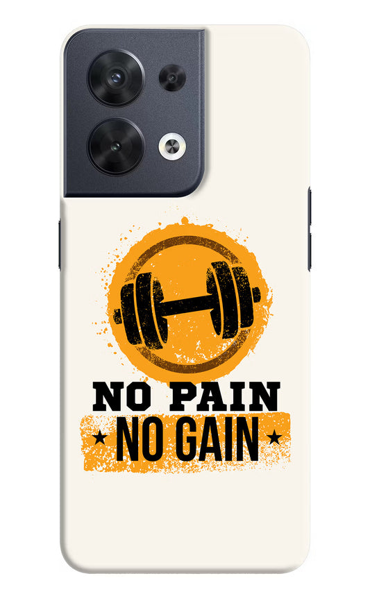 No Pain No Gain Oppo Reno8 Hard Case Back Cover by Casekaro