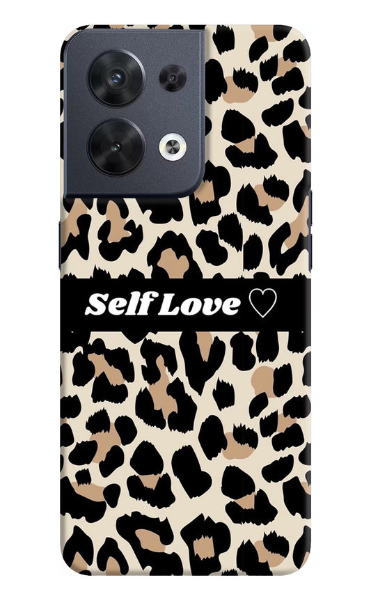 Leopard Print Self Love Oppo Reno8 Hard Case Back Cover by Casekaro