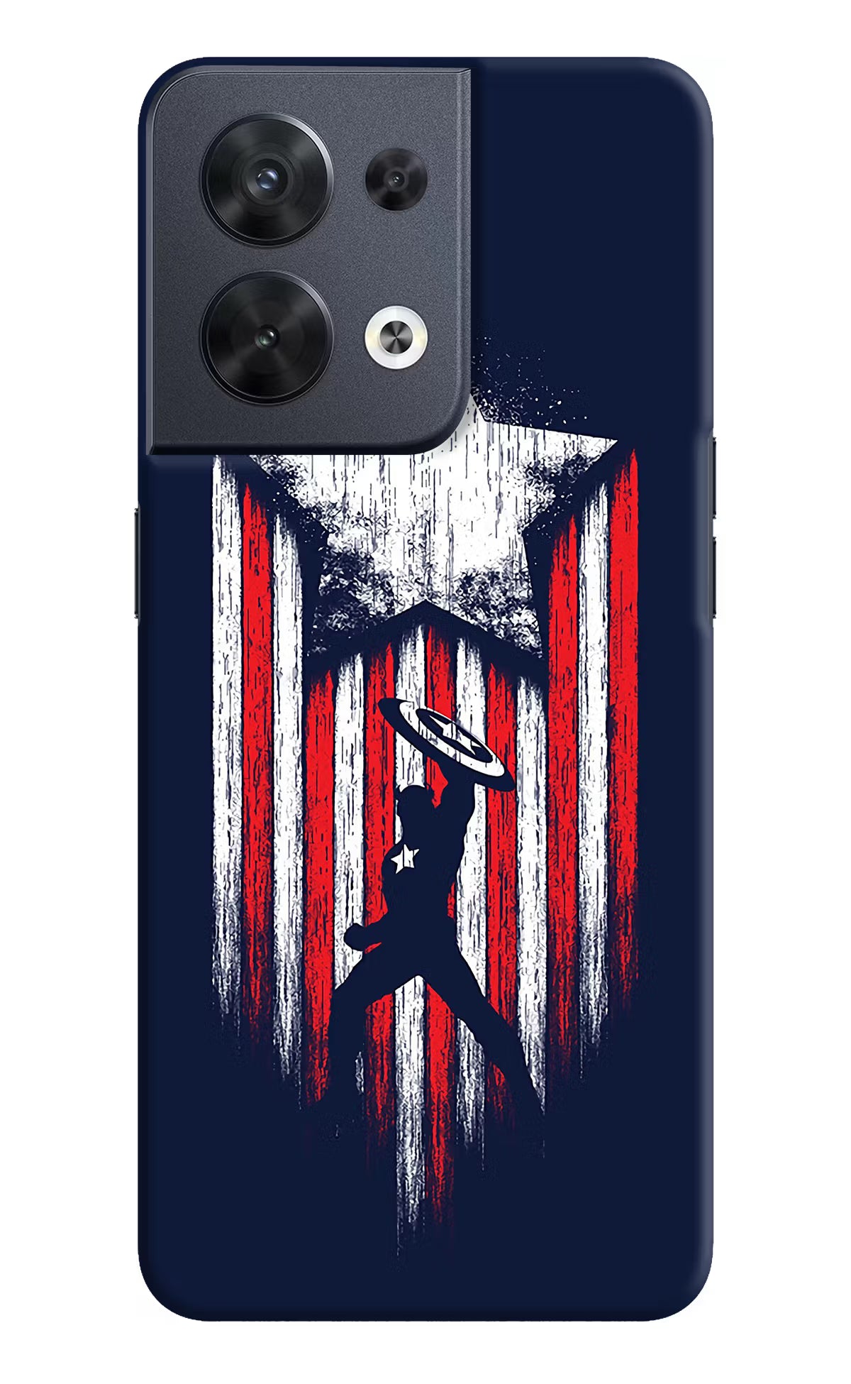 Captain America Marvel Art Oppo Reno8 Hard Case Back Cover by Casekaro