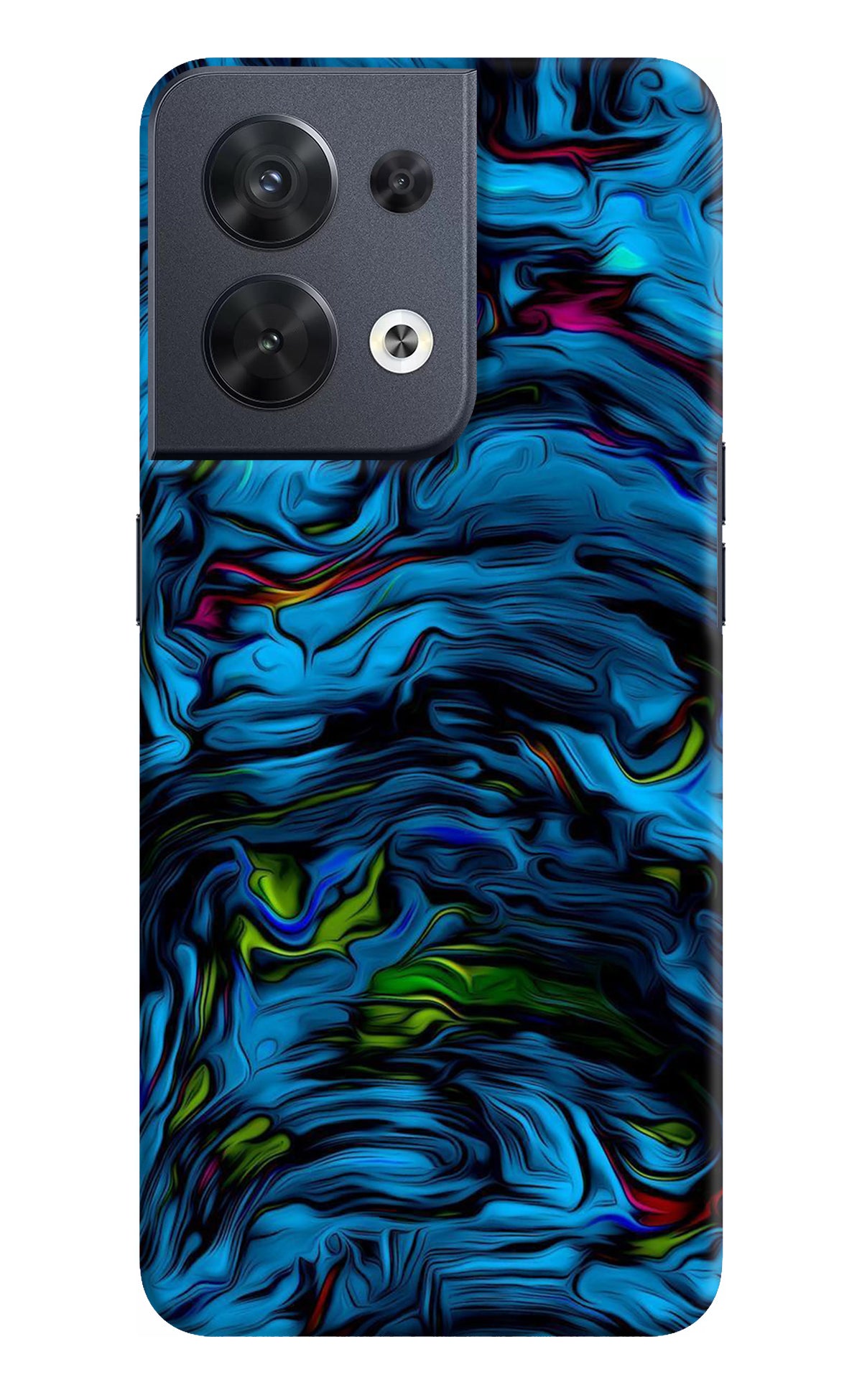 Dark Blue Abstract Oppo Reno8 Back Cover