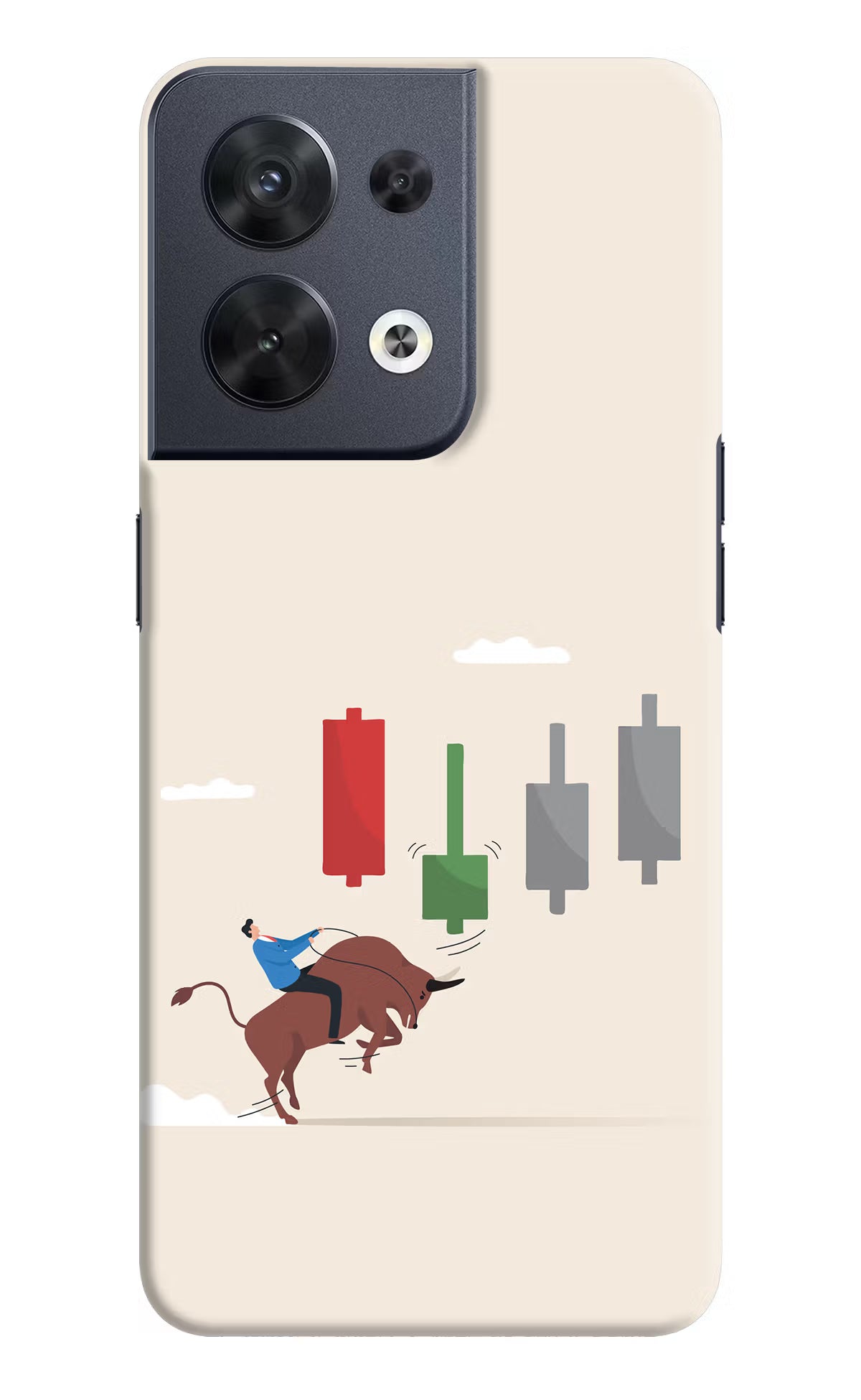 Bull Trading Momentum Oppo Reno8 Hard Case Back Cover by Casekaro