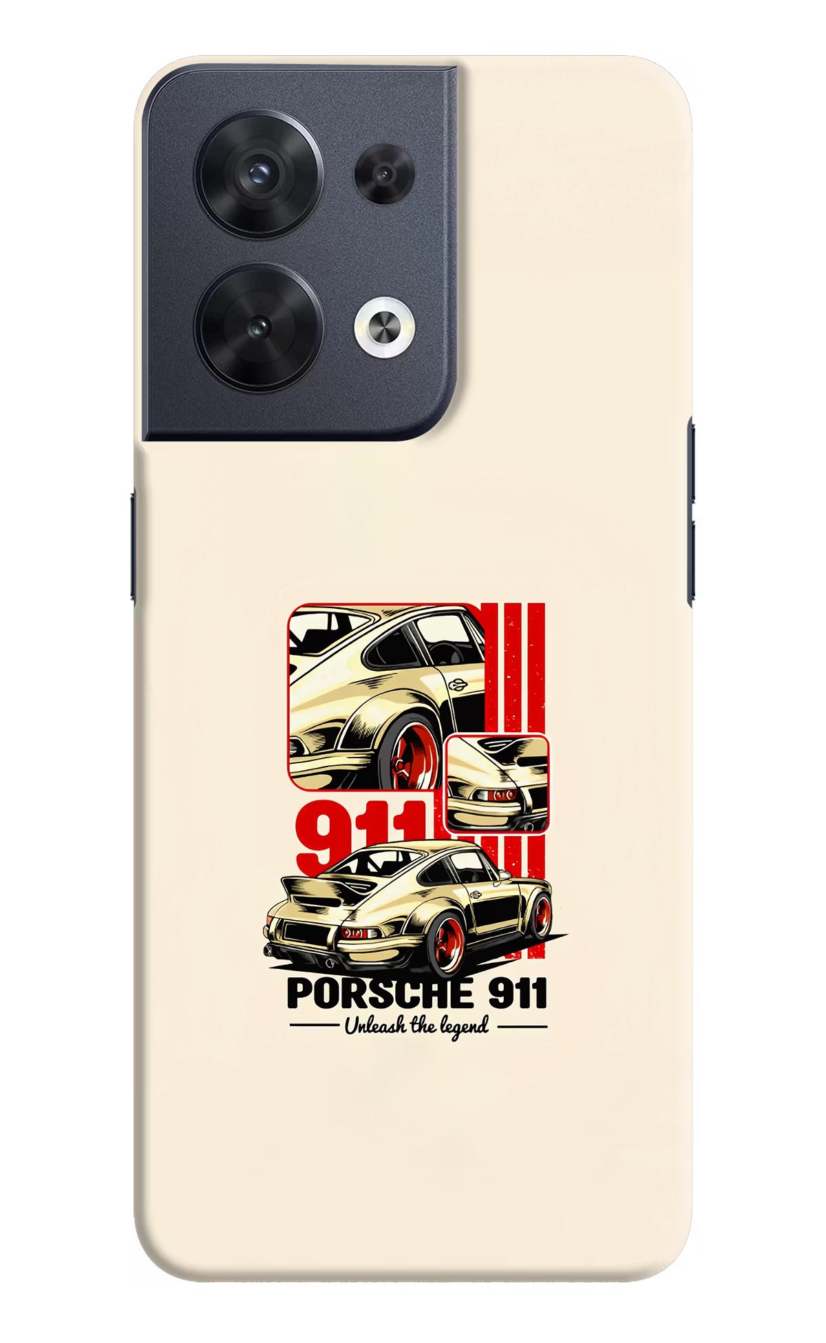 Classic Porsche 911 Oppo Reno8 Hard Case Back Cover by Casekaro