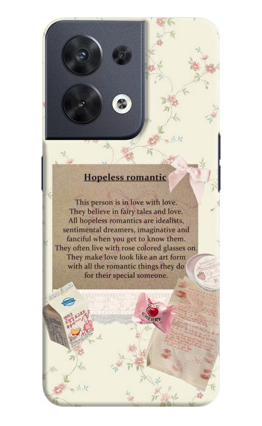 Hopeless Romantic Oppo Reno8 Hard Case Back Cover by Casekaro