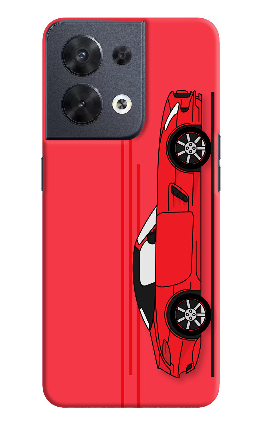 Red Velocity Oppo Reno8 Back Cover, Hard case