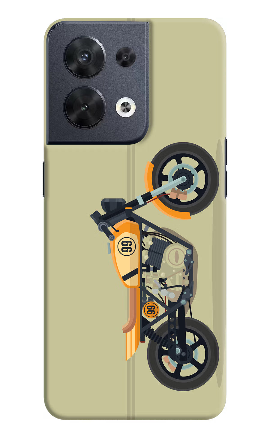 Vertical Speedster Oppo Reno8 Back Cover, Hard case