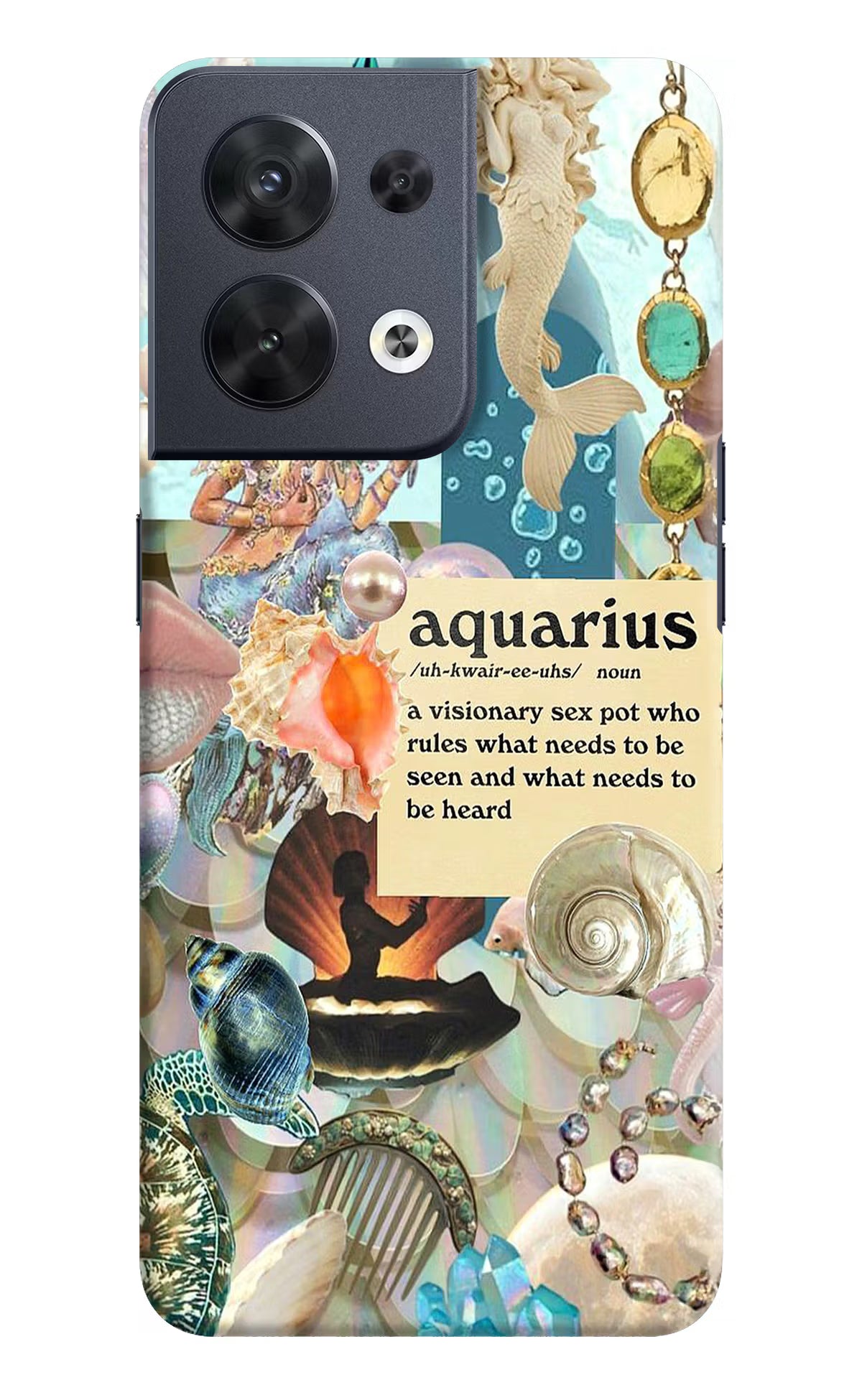 Aquarius Zodiac Oppo Reno8 Hard Case Back Cover by Casekaro