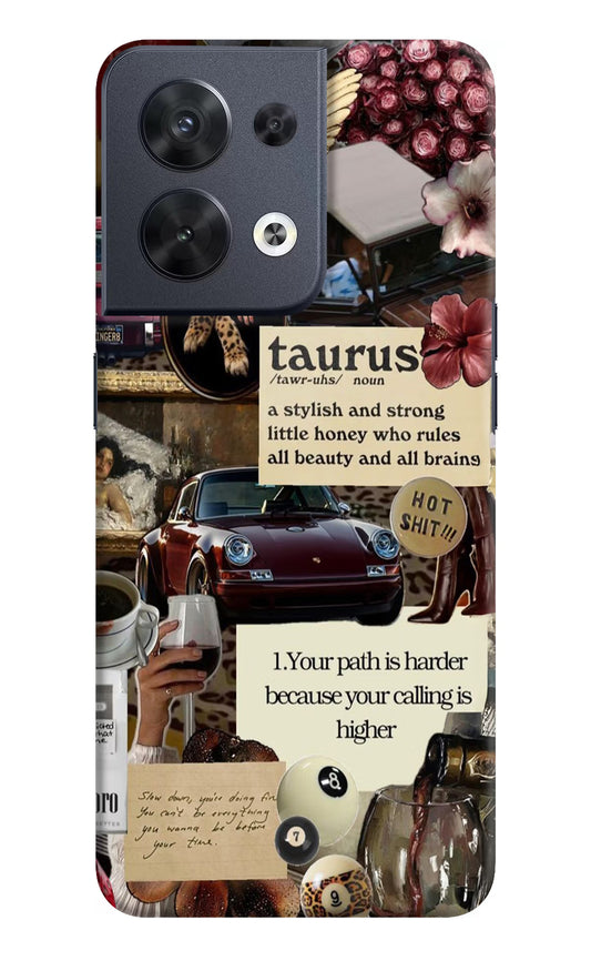 Taurus Zodiac Oppo Reno8 Hard Case Back Cover by Casekaro