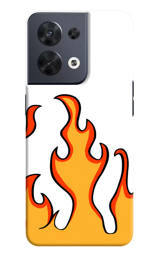 Fired Up – White Oppo Reno8 Hard Case Back Cover by Casekaro