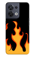 Fired Up – Black Oppo Reno8 Hard Case Back Cover by Casekaro