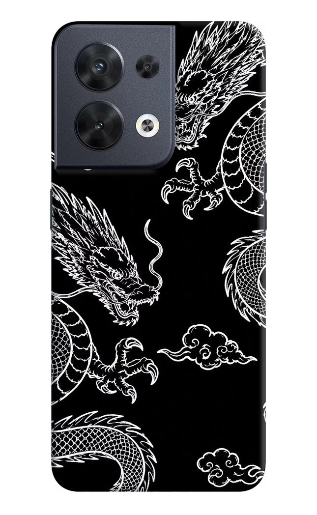 Twin Dragons Oppo Reno8 Hard Case Back Cover by Casekaro