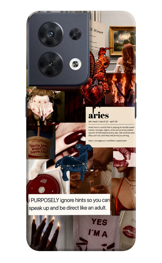 Zodiac Aries Oppo Reno8 Hard Case Back Cover by Casekaro