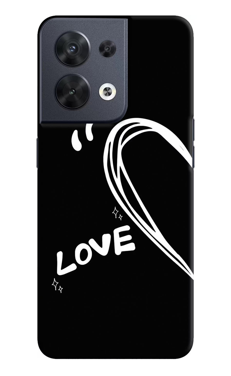 Love Line Oppo Reno8 Back Cover, Hard case