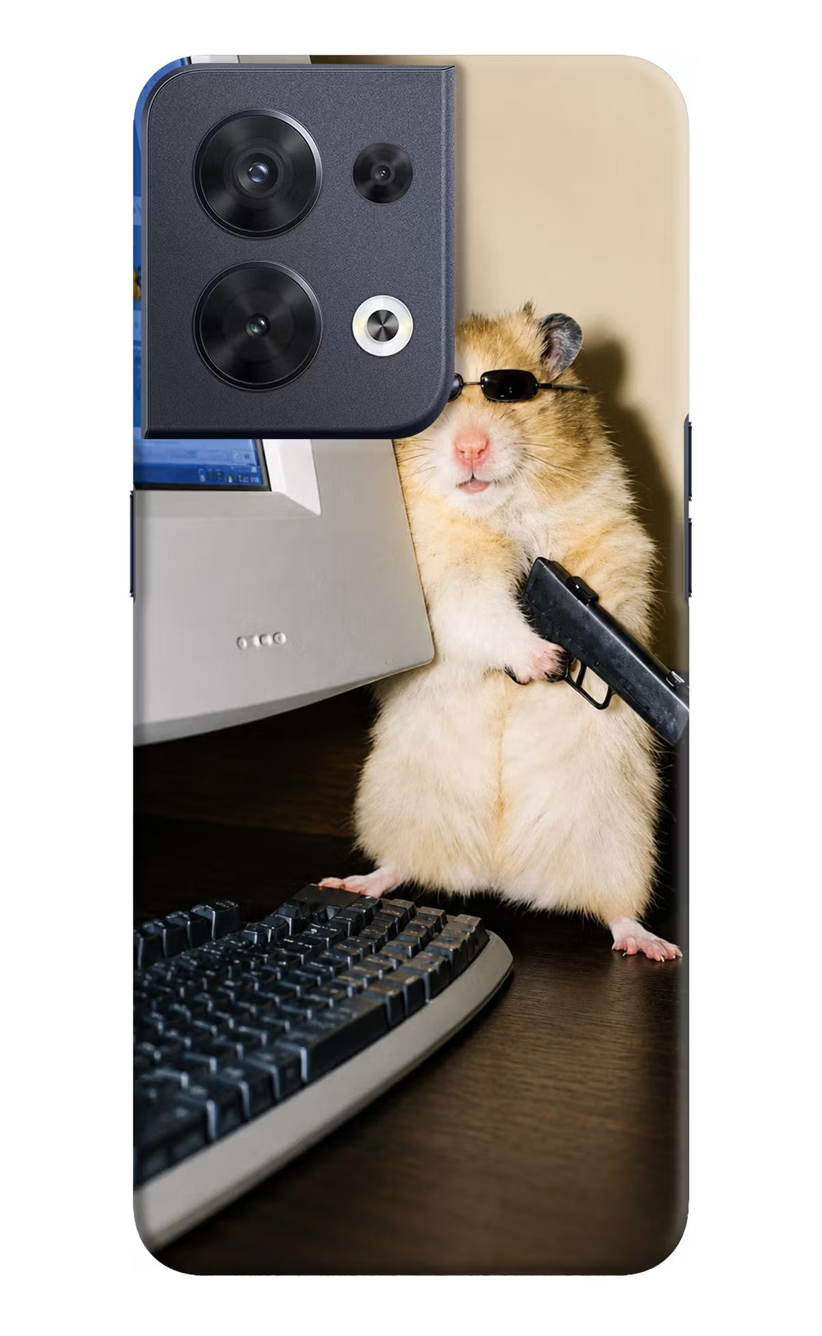 Hacker Hamster Oppo Reno8 Back Cover
