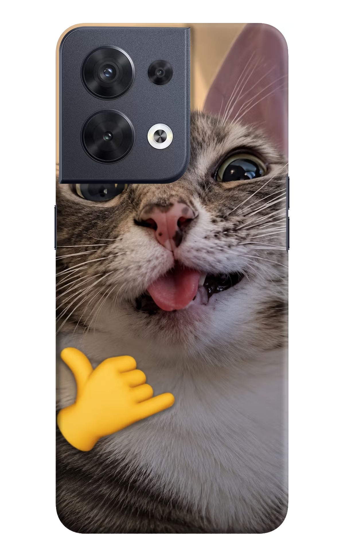Silly Cat Call Oppo Reno8 Back Cover
