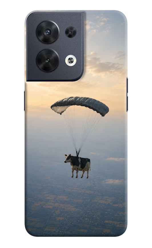 Skydiving Cow Oppo Reno8 Hard Case Back Cover by Casekaro