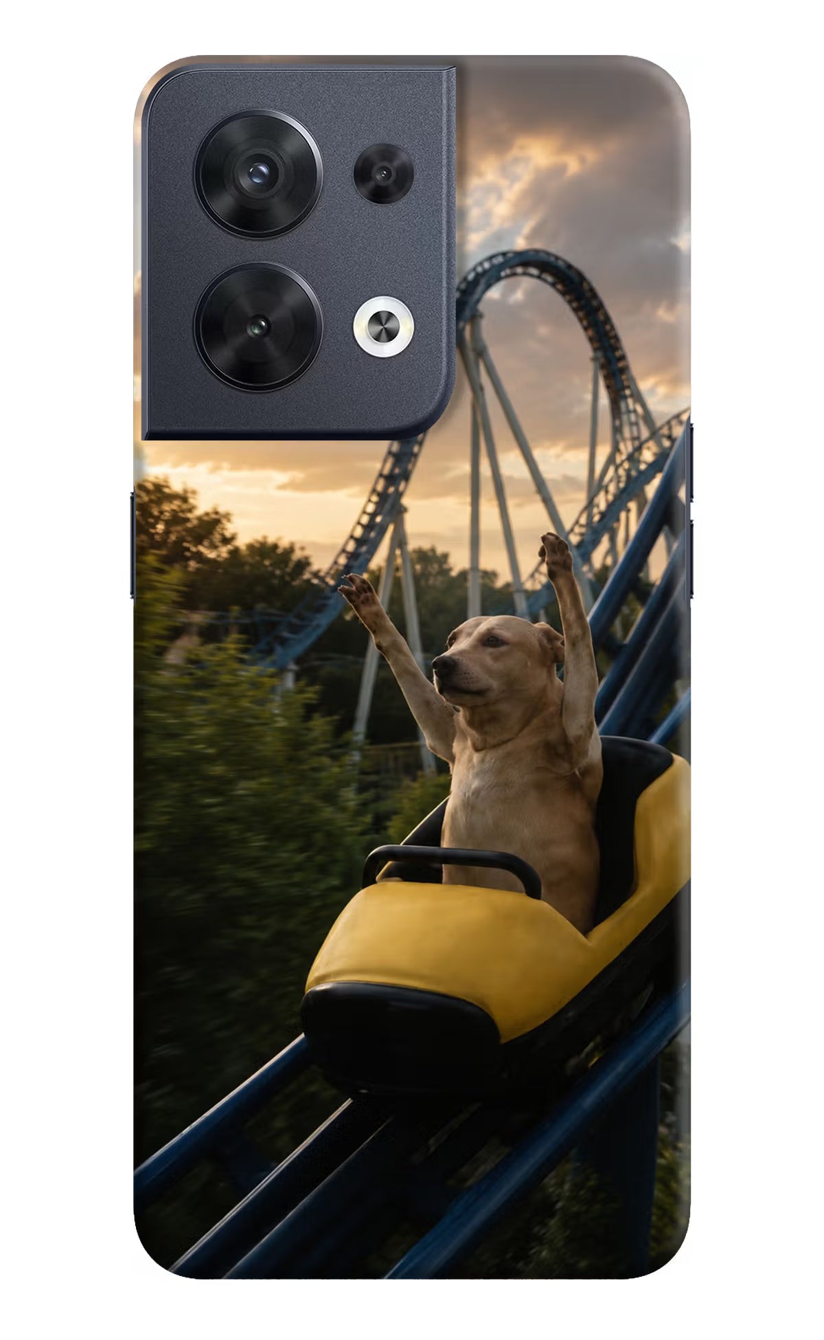 Rollercoaster Dog Oppo Reno8 Back Cover