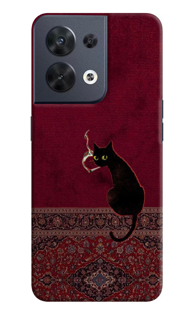 Midnight Cat Oppo Reno8 Hard Case Back Cover by Casekaro