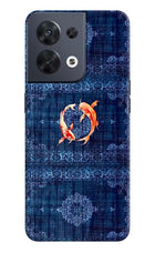 Koi Blue Oppo Reno8 Back Cover