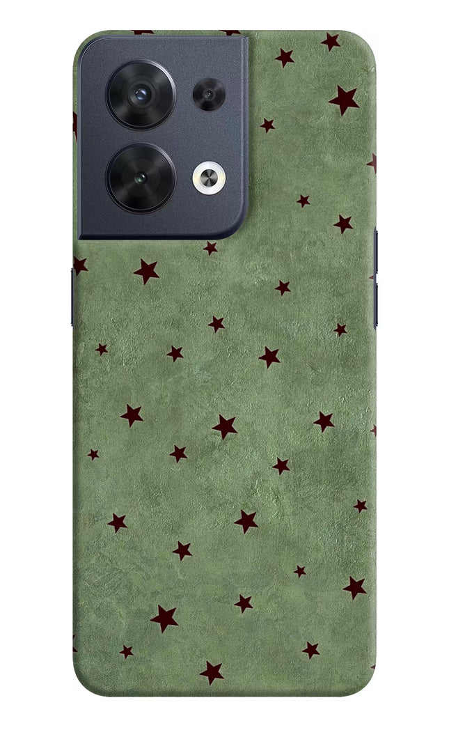 Green Stars Oppo Reno8 Hard Case Back Cover by Casekaro