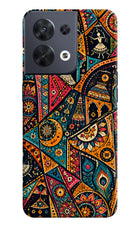 Folk Print Oppo Reno8 Back Cover