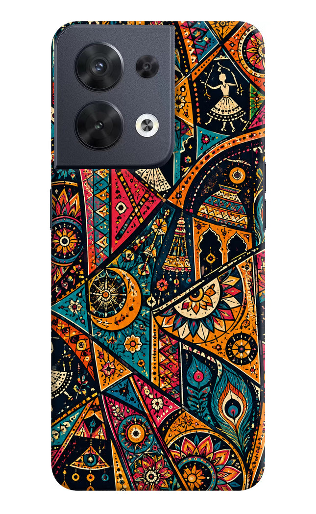 Folk Print Oppo Reno8 Hard Case Back Cover by Casekaro