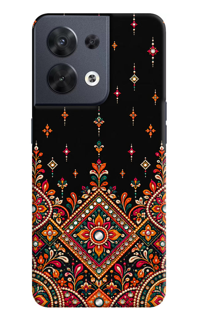 Noir Mehfil Oppo Reno8 Hard Case Back Cover by Casekaro