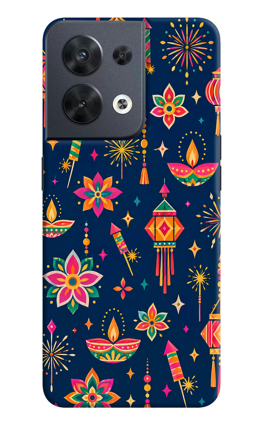 Festive Pop Oppo Reno8 Back Cover, Hard case