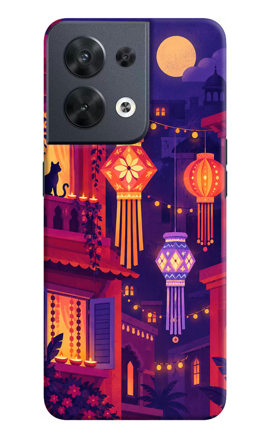 Lantern Lane Oppo Reno8 Back Cover, Hard case