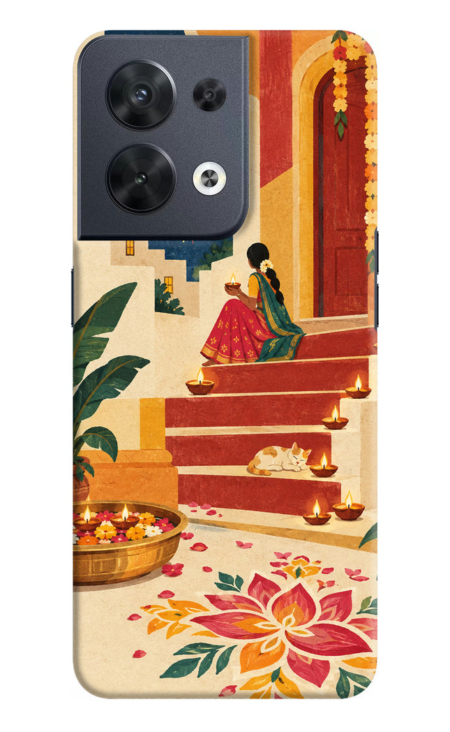 Diwali Rangoli Oppo Reno8 Hard Case Back Cover by Casekaro
