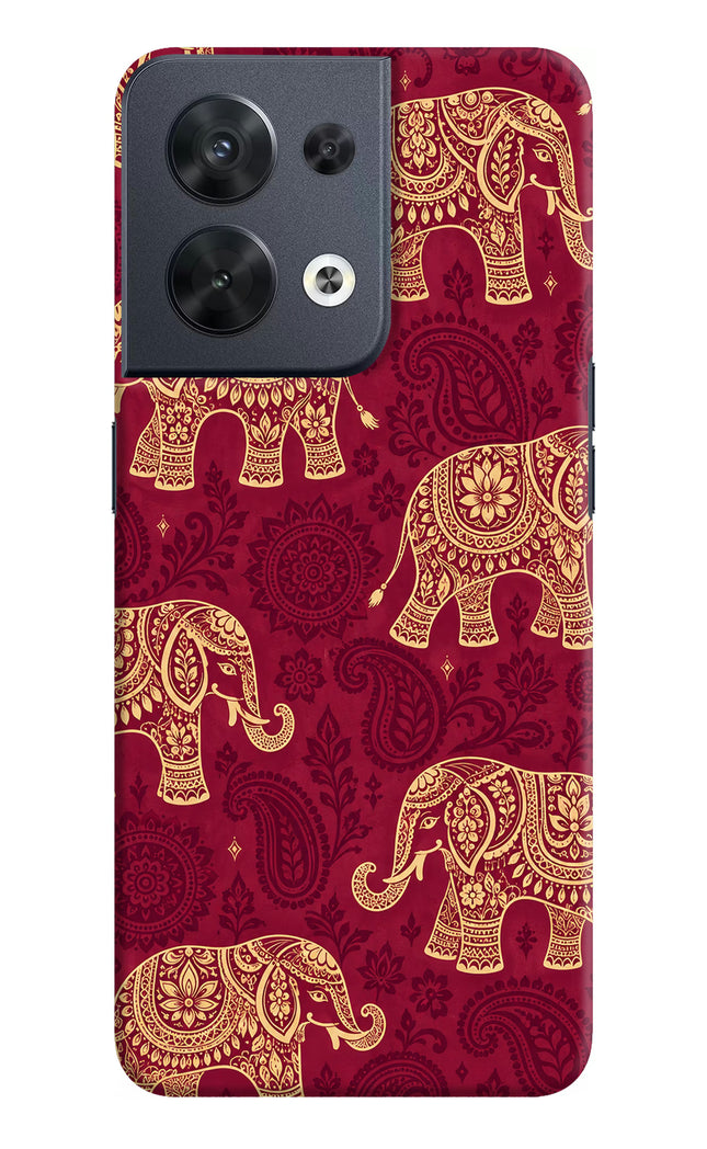 Maroon Elephant Oppo Reno8 Hard Case Back Cover by Casekaro