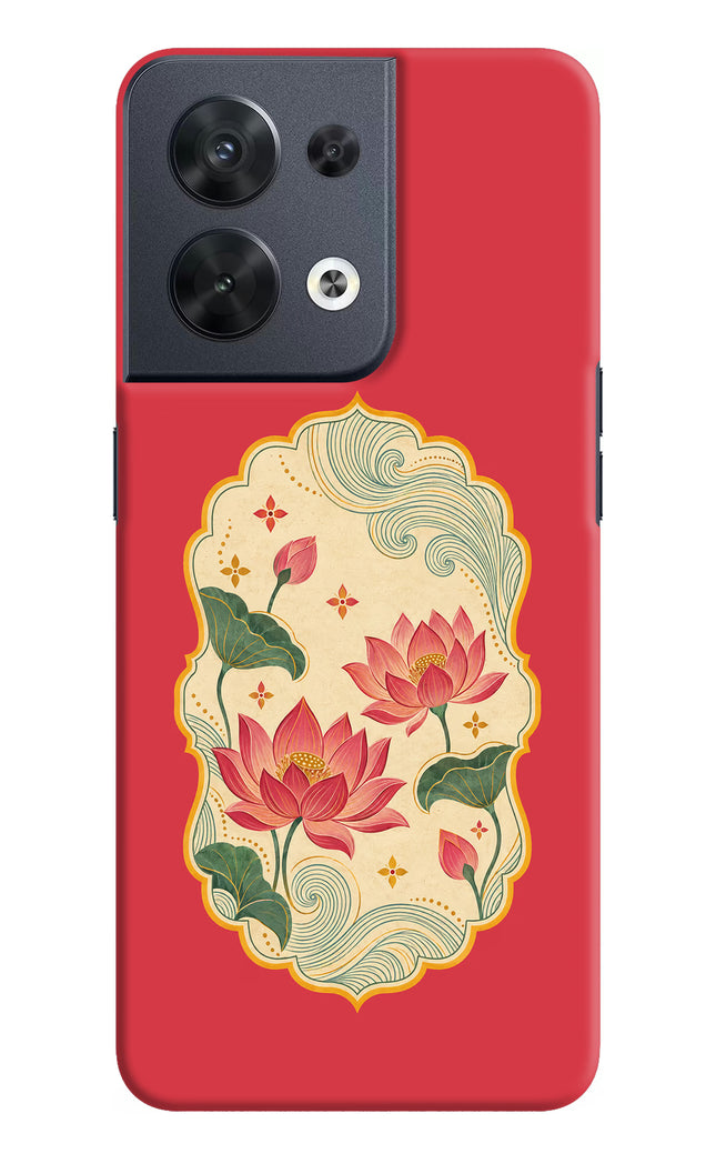 Pink Lotus Oppo Reno8 Hard Case Back Cover by Casekaro