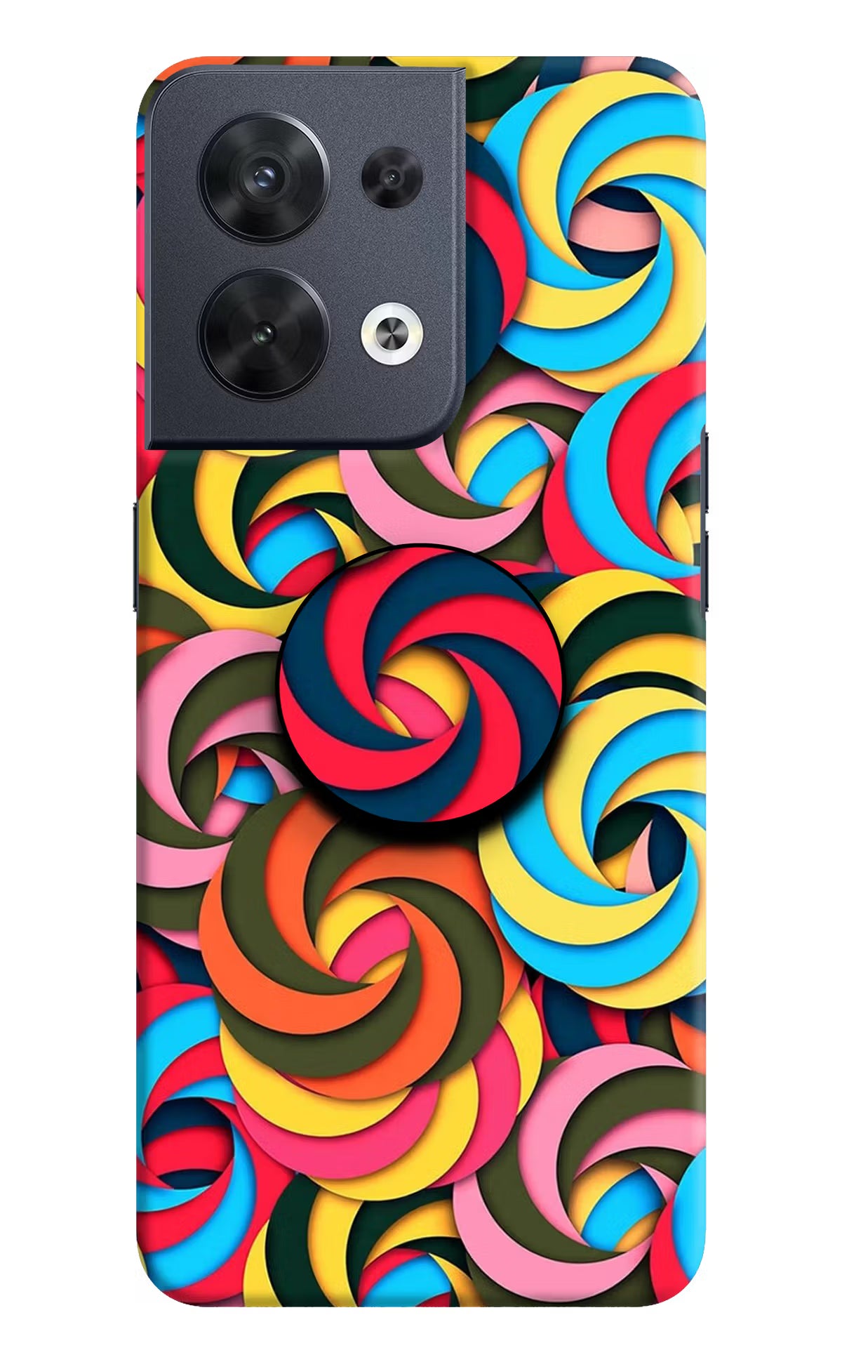 Spiral Pattern Oppo Reno8 Pop Case by Casekaro