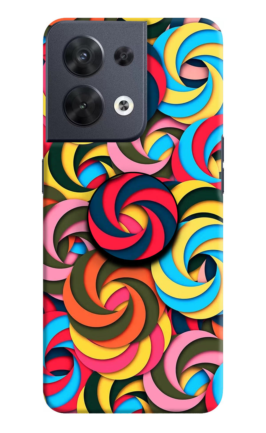 Spiral Pattern Oppo Reno8 Pop Case, Hard case