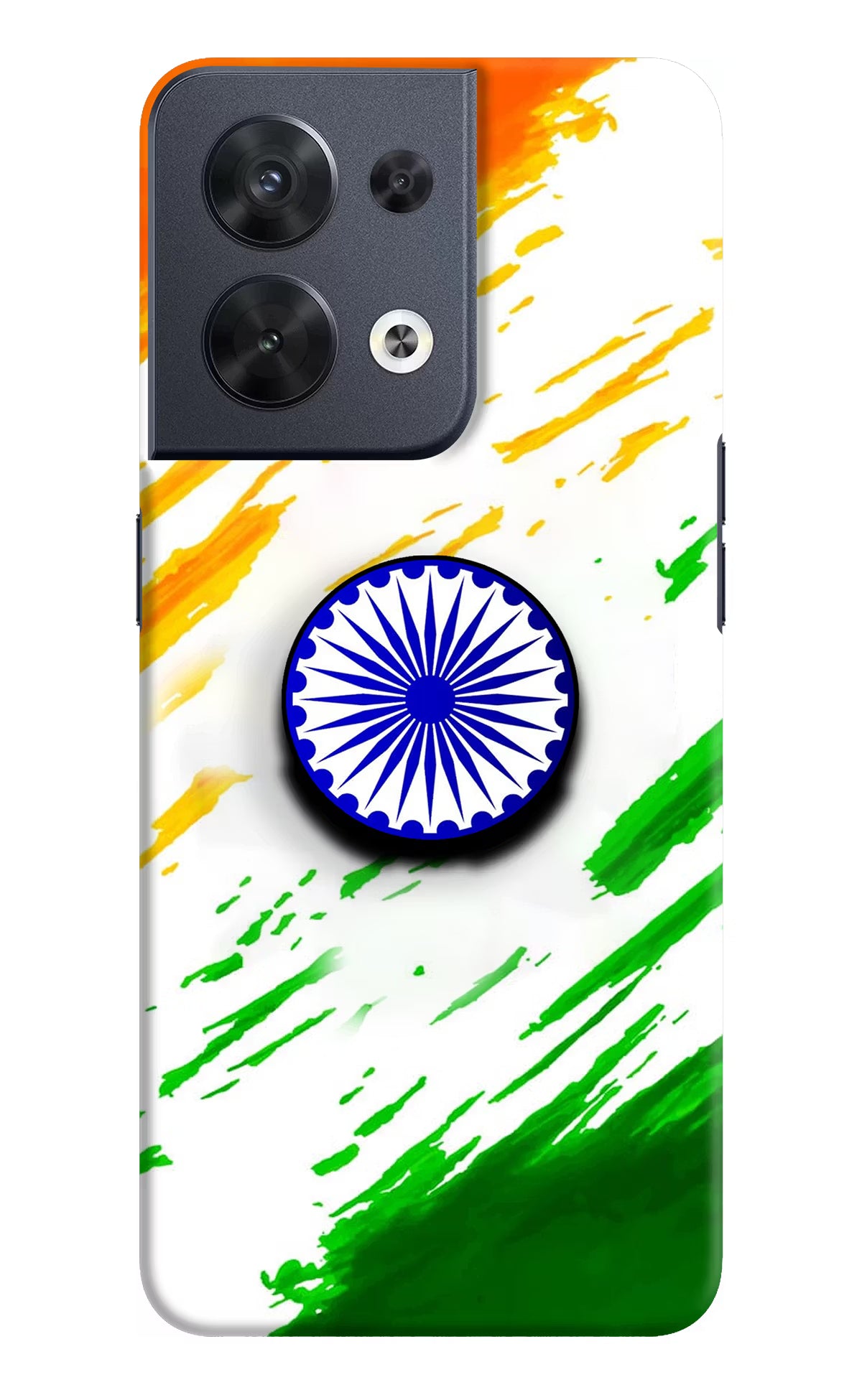 Indian Flag Ashoka Chakra Oppo Reno8 Pop Case by Casekaro