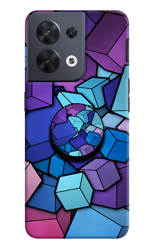 Cubic Abstract Oppo Reno8 Pop Case by Casekaro