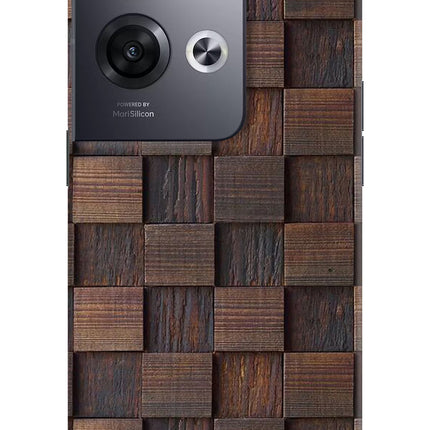 Wooden Cube Design Oppo Reno8 Pro Hard Case Back Cover by Casekaro