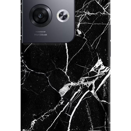 Black Marble Pattern Oppo Reno8 Pro Hard Case Back Cover by Casekaro