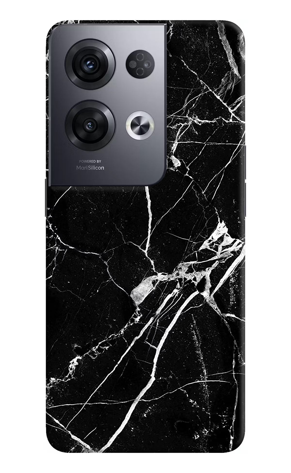 Black Marble Pattern Oppo Reno8 Pro Hard Case Back Cover by Casekaro