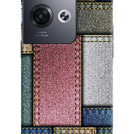 Multicolor Jeans Oppo Reno8 Pro Hard Case Back Cover by Casekaro