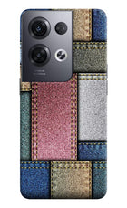 Multicolor Jeans Oppo Reno8 Pro Hard Case Back Cover by Casekaro