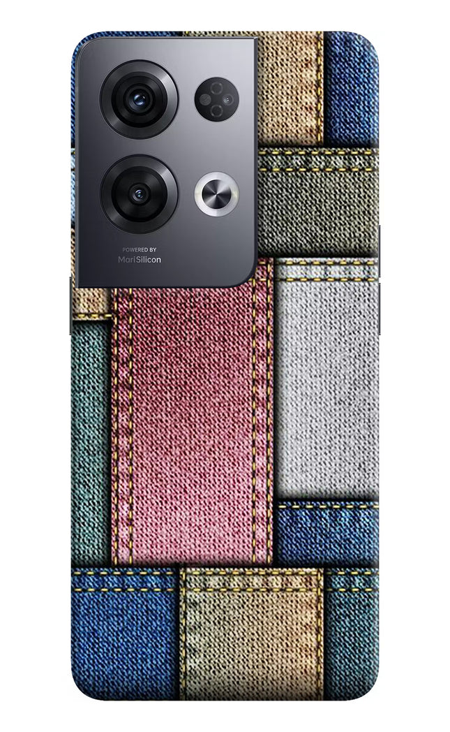 Multicolor Jeans Oppo Reno8 Pro Hard Case Back Cover by Casekaro