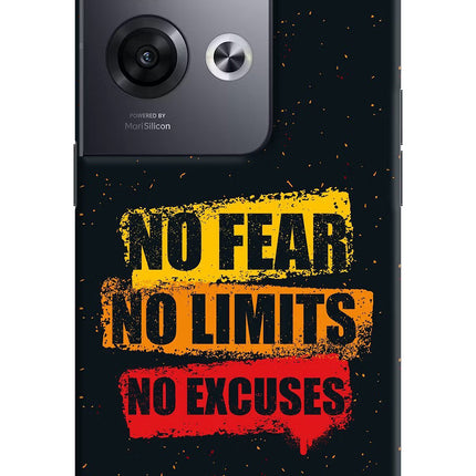 No Fear No Limits No Excuse Oppo Reno8 Pro Hard Case Back Cover by Casekaro