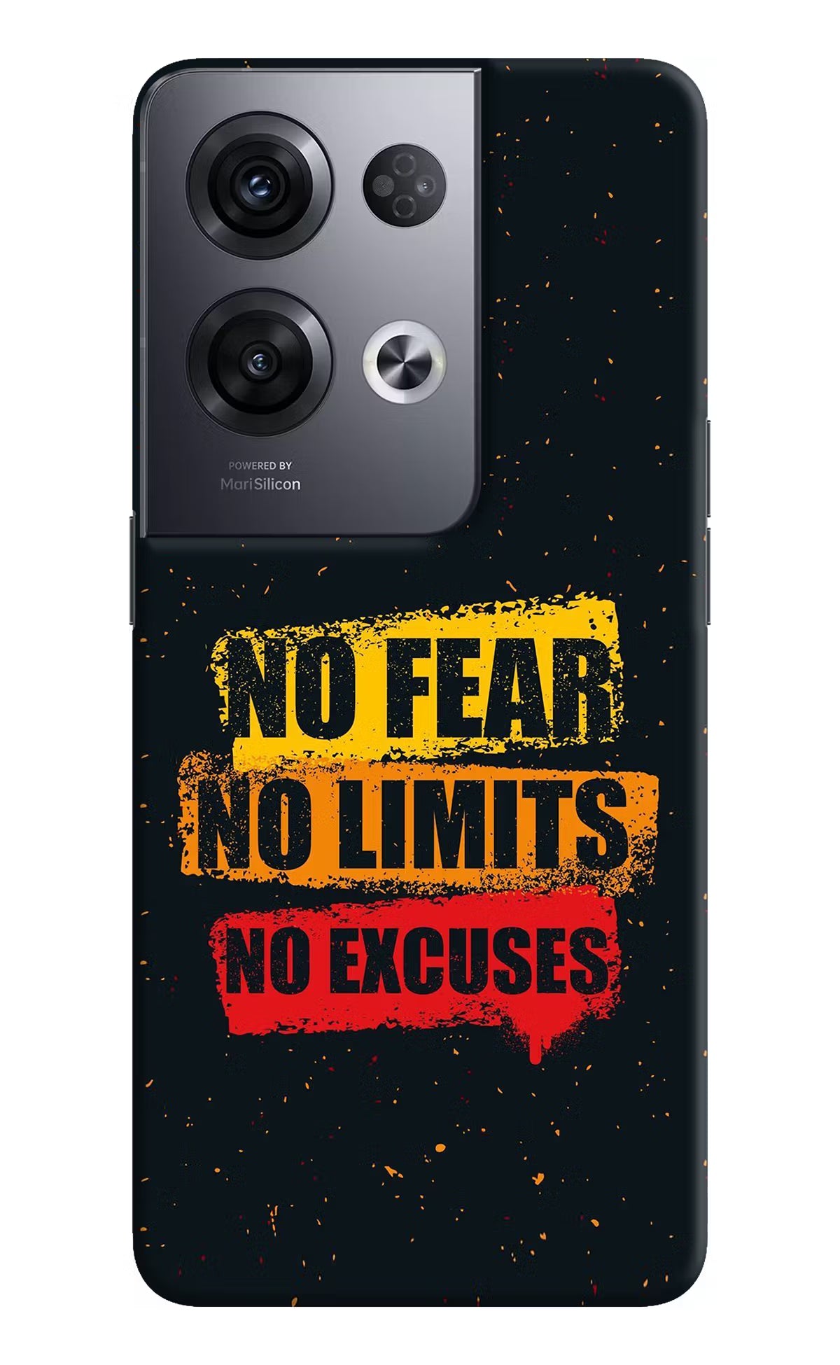 No Fear No Limits No Excuse Oppo Reno8 Pro Hard Case Back Cover by Casekaro
