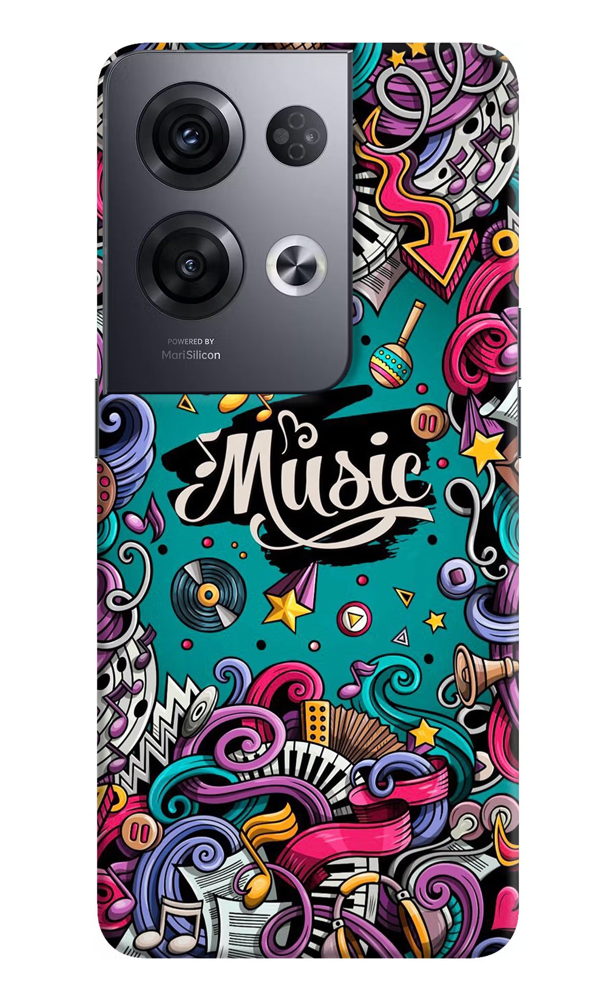 Music Graffiti Oppo Reno8 Pro Hard Case Back Cover by Casekaro