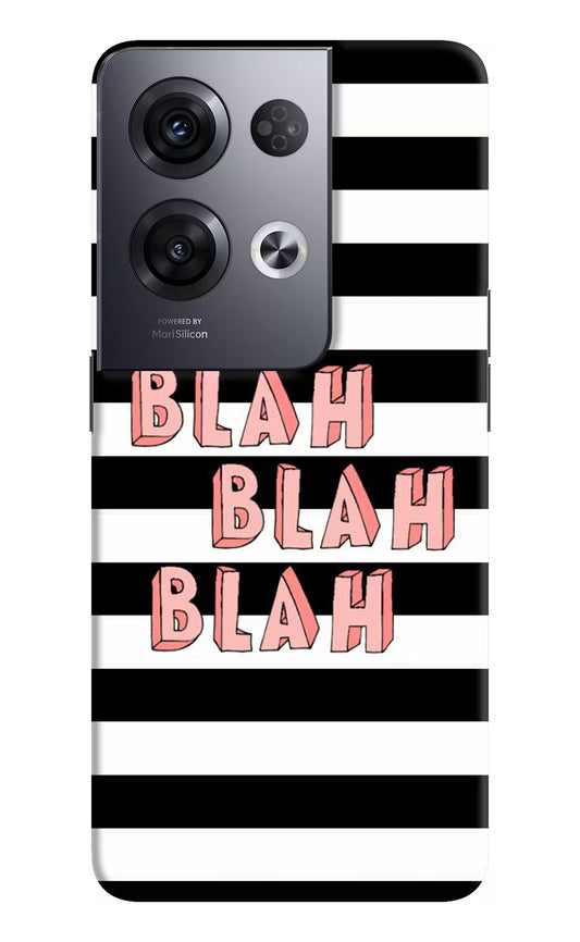 Blah Blah Blah Oppo Reno8 Pro Hard Case Back Cover by Casekaro
