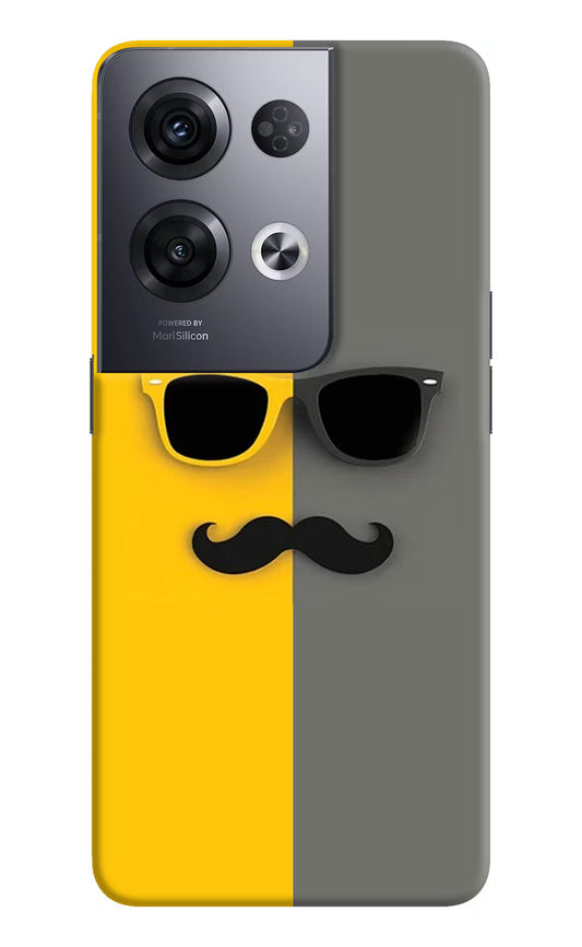 Sunglasses with Mustache Oppo Reno8 Pro Hard Case Back Cover by Casekaro