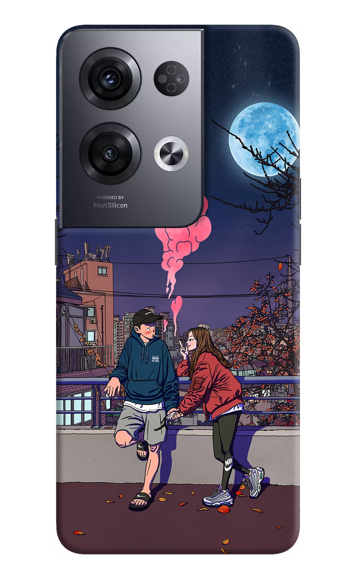 Chilling Couple Oppo Reno8 Pro Hard Case Back Cover by Casekaro