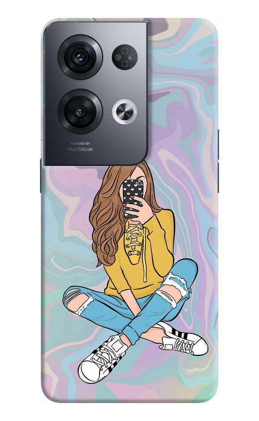 Selfie Girl Oppo Reno8 Pro Hard Case Back Cover by Casekaro