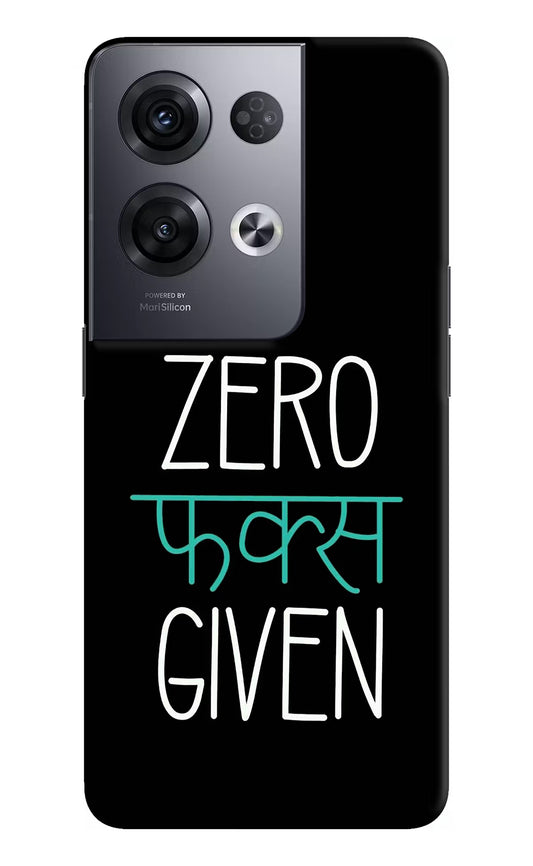 Zero Fucks Given Oppo Reno8 Pro Hard Case Back Cover by Casekaro