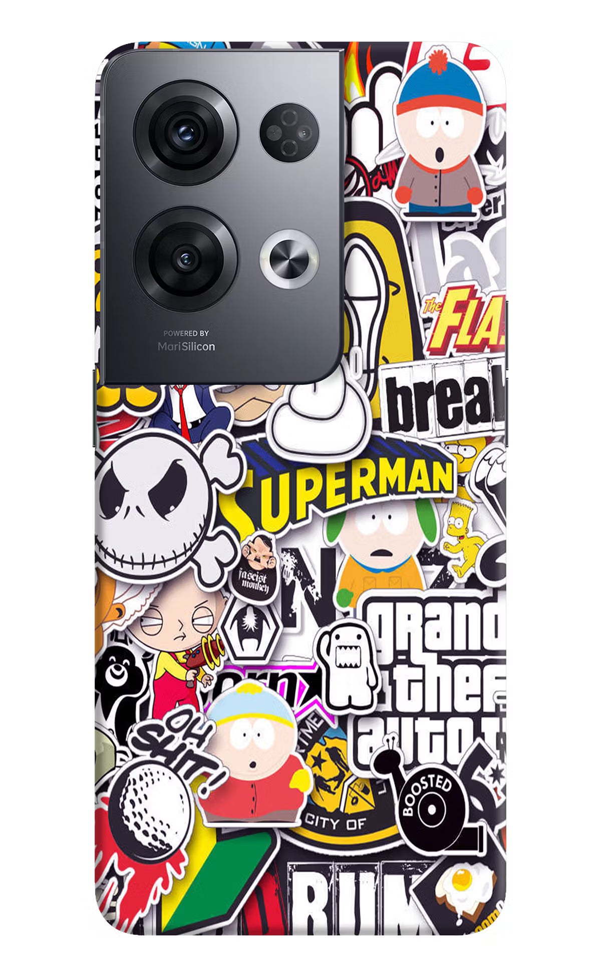 Sticker Bomb Oppo Reno8 Pro Hard Case Back Cover by Casekaro